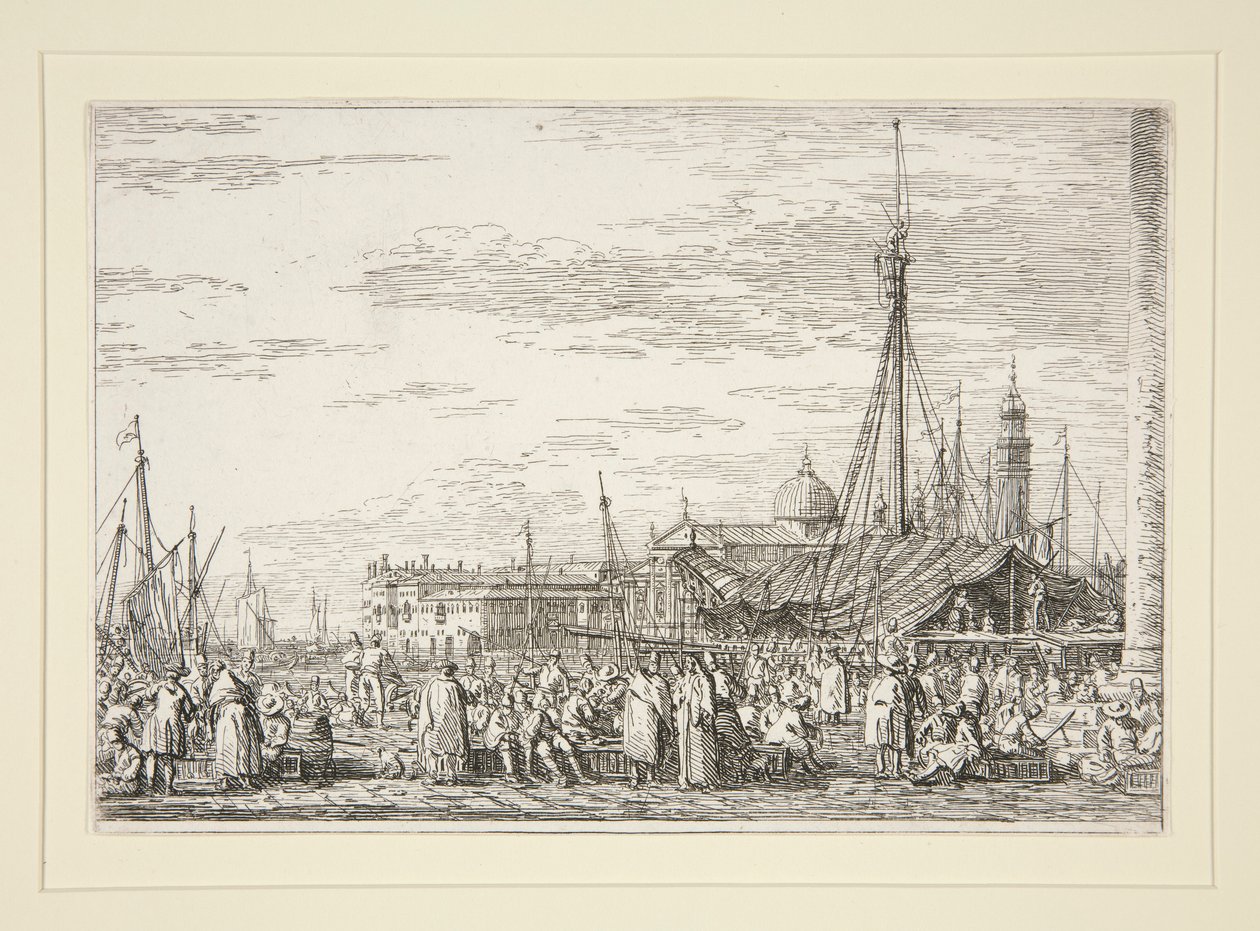 De markt op de Molo door Canaletto (Giovanni Antonio Canal)