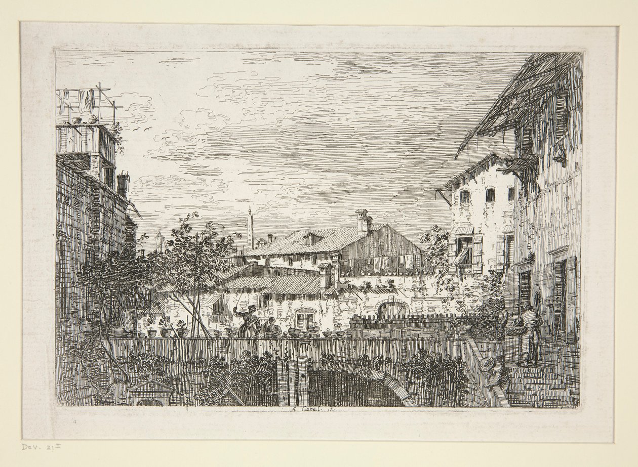 Het terras, uit de serie Vedute (Gezichten) door Canaletto (Giovanni Antonio Canal)