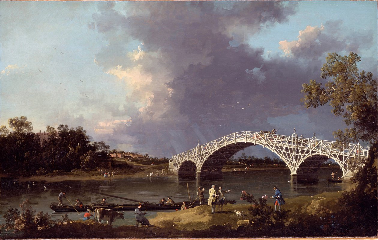 Uitzicht op Walton Bridge door Canaletto