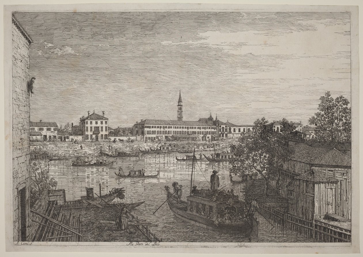 Bij de poorten van Dolo door Canaletto