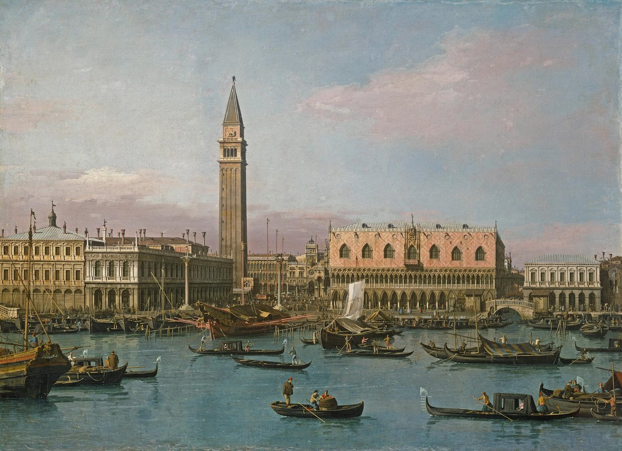 De Piazzetta en het Bacino di San Marco door Canaletto