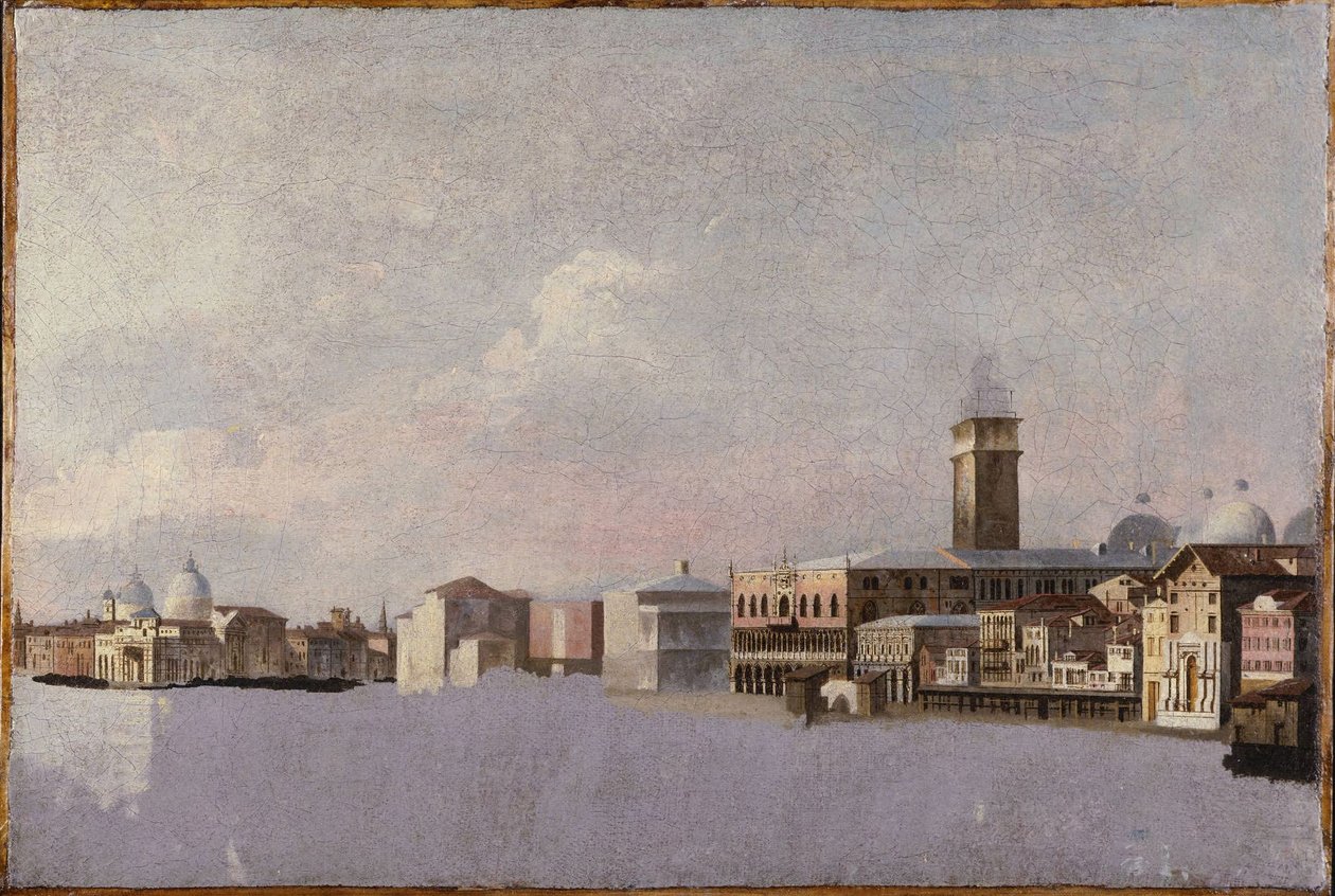 Ingang van het Canal Grande, Venetië door Canaletto