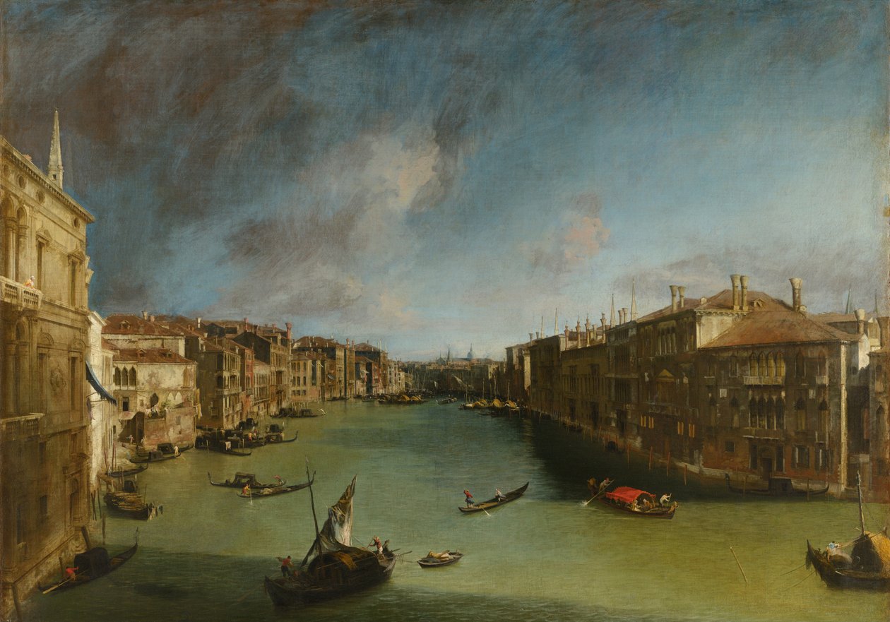 Canal Grande vanaf Palazzo Balbi richting Rialto door Canaletto