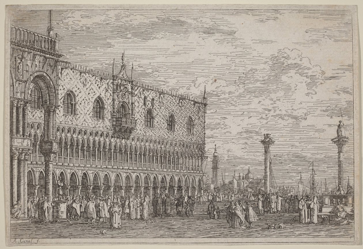 La Piera del Bando. Plaat V. door Canaletto