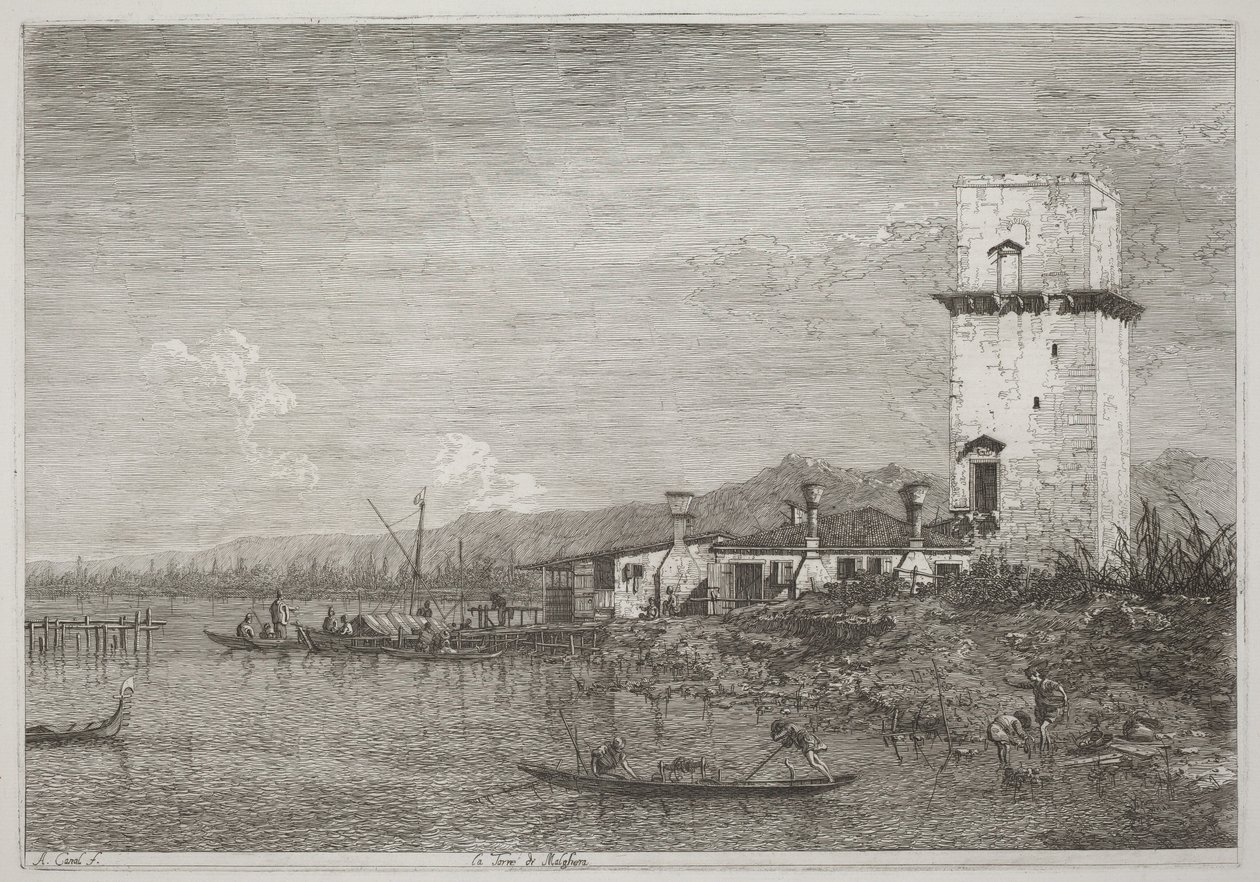 De toren van Malghera door Canaletto