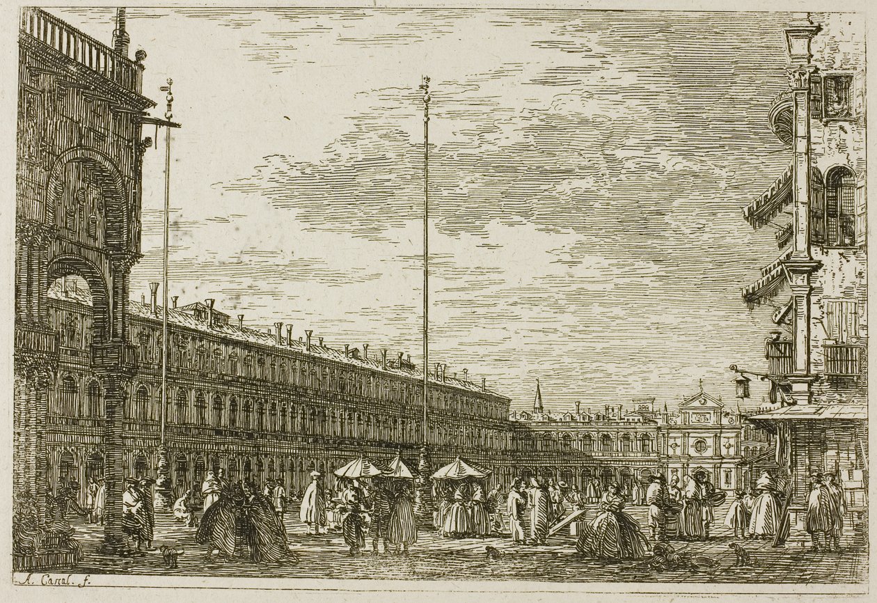 Le Procuratie niove e S. Ziminian V, uit Vedute door Canaletto