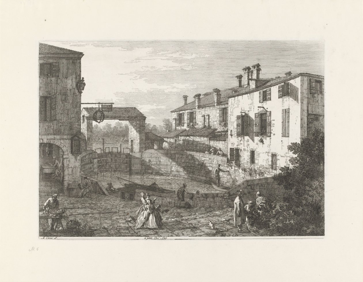 Le porte del Dolo (Gezichten op bestaande en verzonnen plaatsen) door Canaletto
