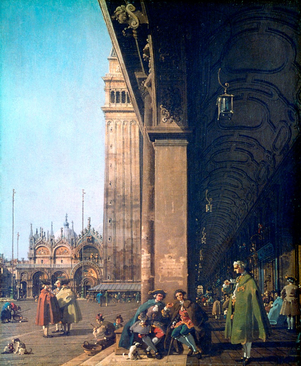 Piazza San Marco en de zuilengang, 1756 door Giovanni Antonio Canal