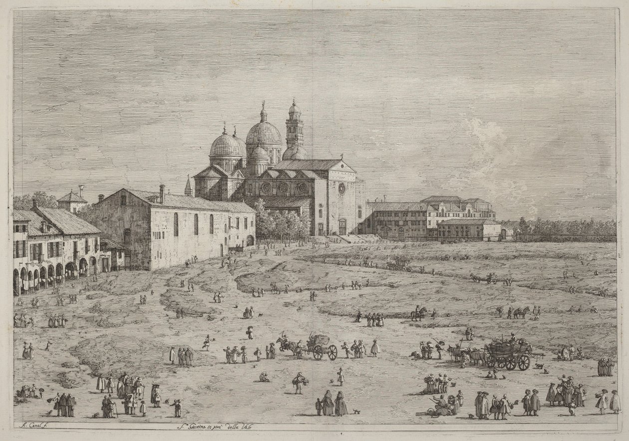 Santa Giustina in Prà della Valle door Canaletto