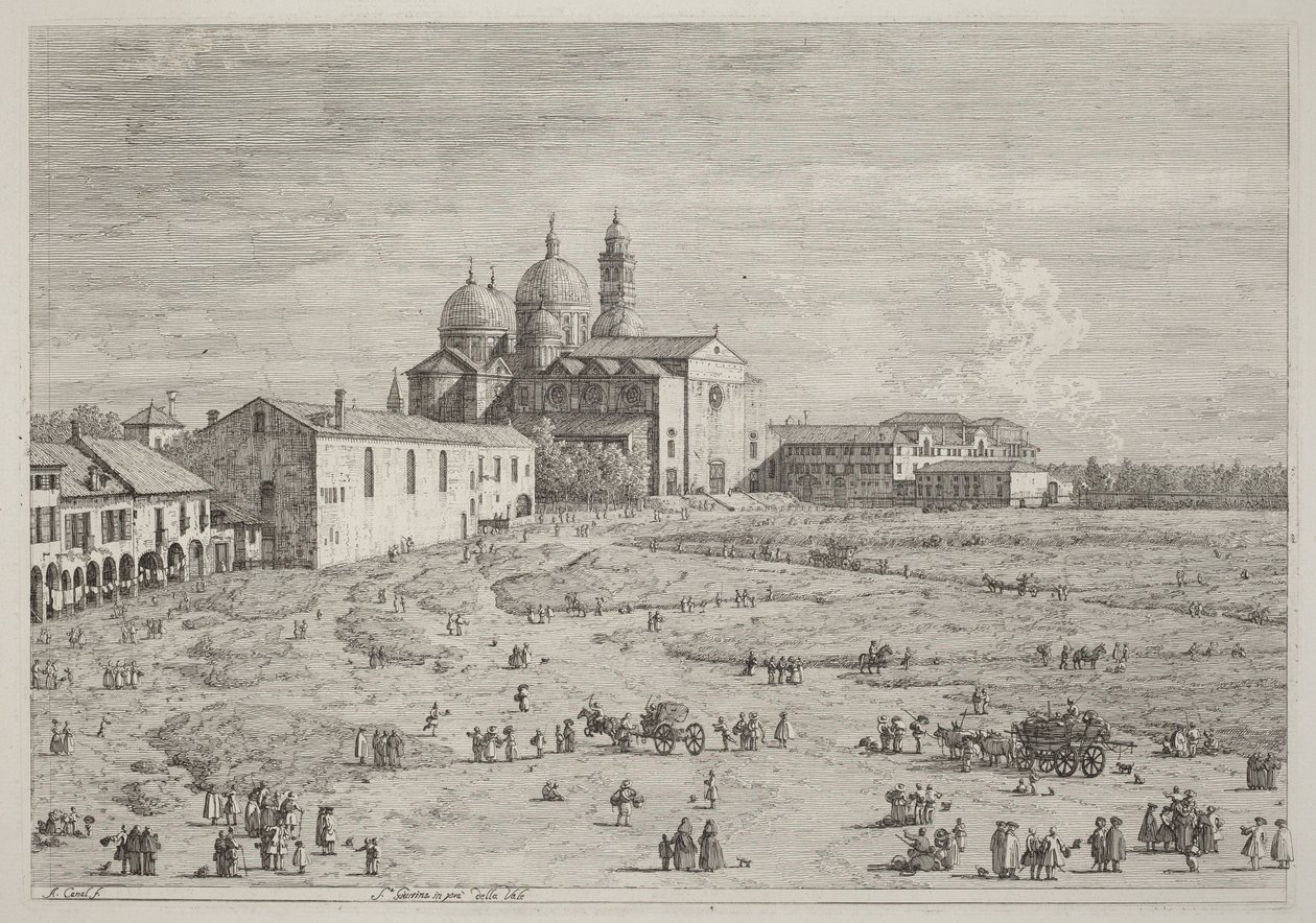 Santa Giustina in Prà della Valle door Canaletto