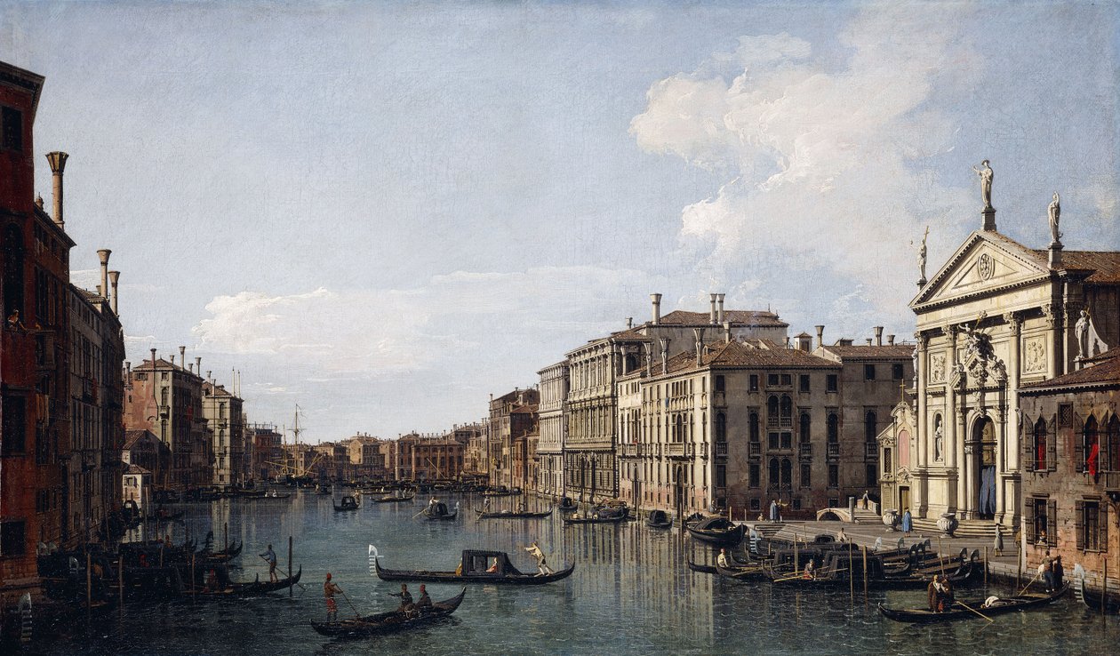 Het Grote Kanaal, Venetië, kijkend naar het Zuidoosten van San Stae naar de Fabbriche Nuove di Rialto door Giovanni Antonio Canal