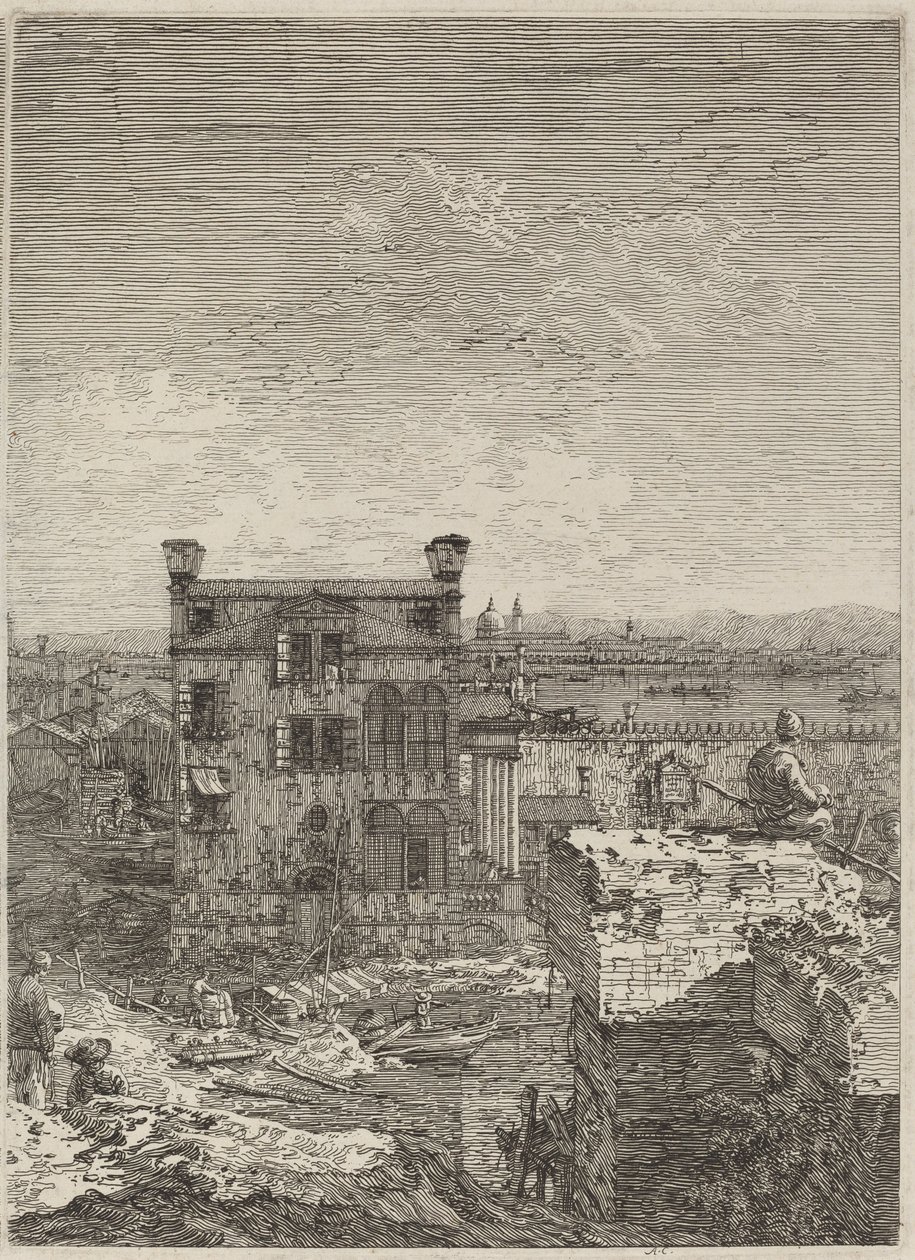 Het Huis met het Peristylium door Canaletto