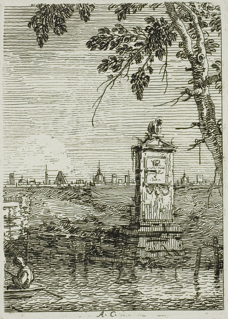 Het kleine monument, uit Vedute door Canaletto