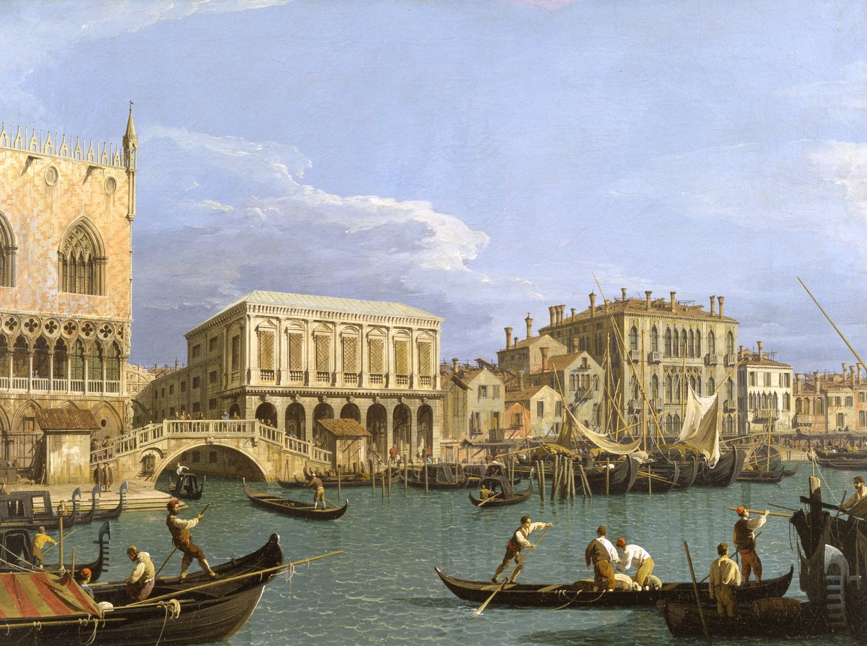 Uitzicht op de Riva degli Schiavoni, Venetië door Canaletto