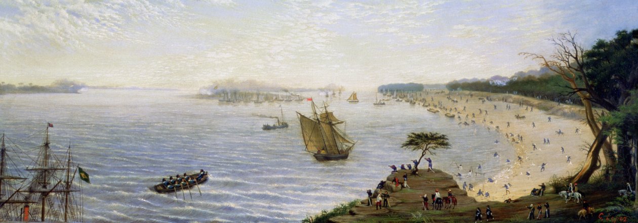 Verrassing aan de frontlinie van het leger bij Estero, Argentinië door Candido Lopez