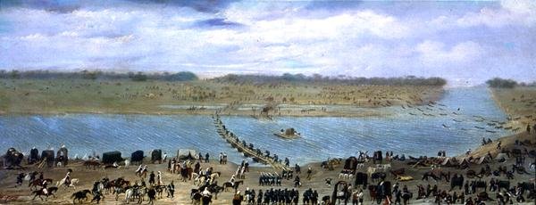 De Oversteek van de Santa Lucia Rivier, Uruguay door Candido Lopez