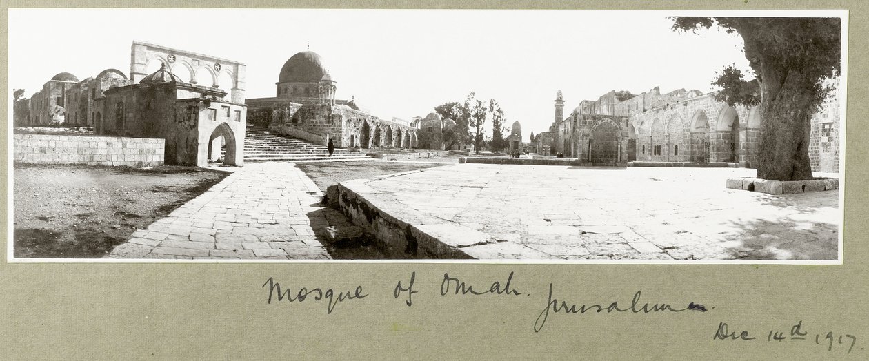 Moskee van Omar, Jeruzalem, 14 december 1917 door Capt. Arthur Rhodes