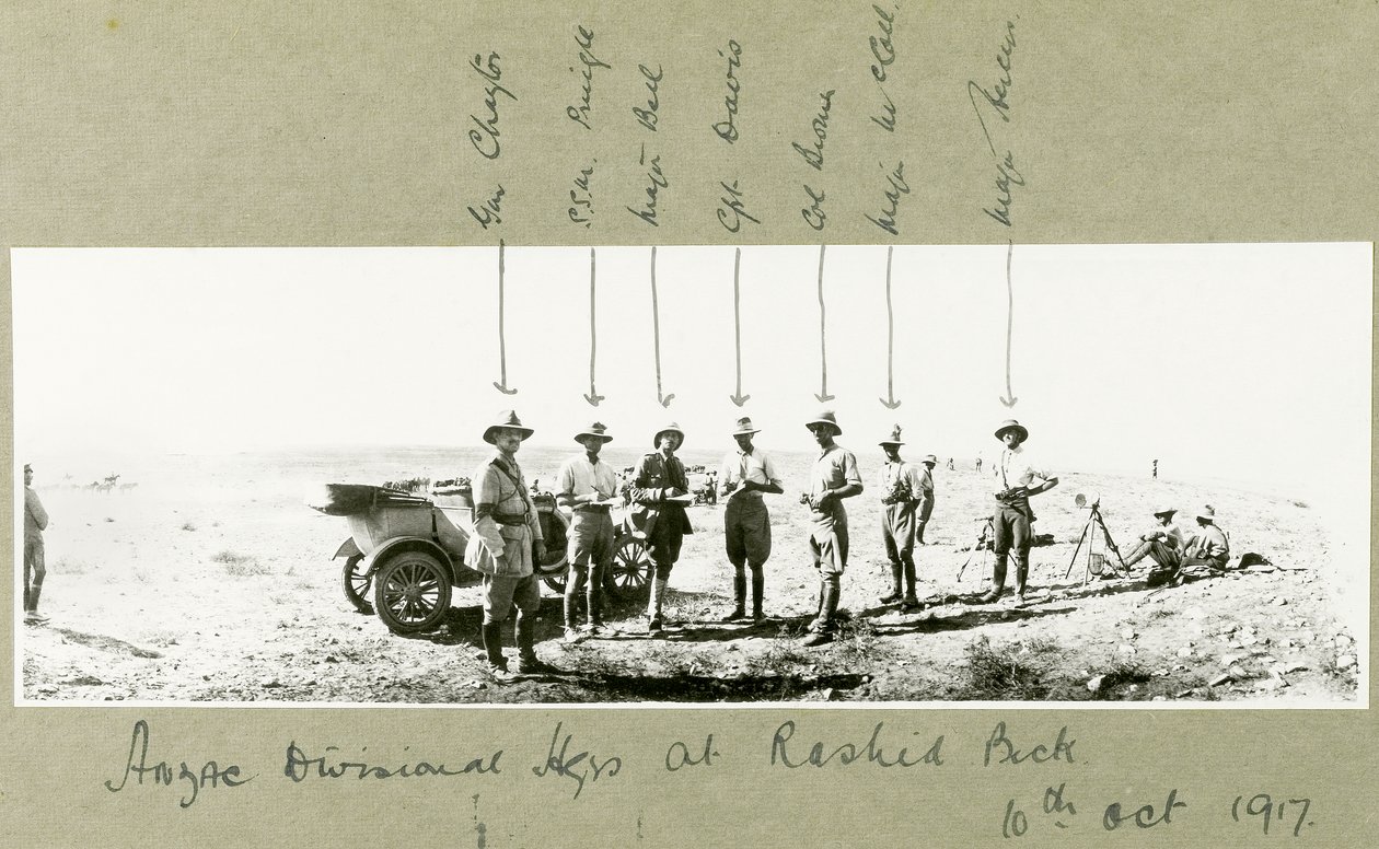 ANZAC divisiehoofdkwartier bij Rashid Beck, oktober 1917 door Capt. Arthur Rhodes