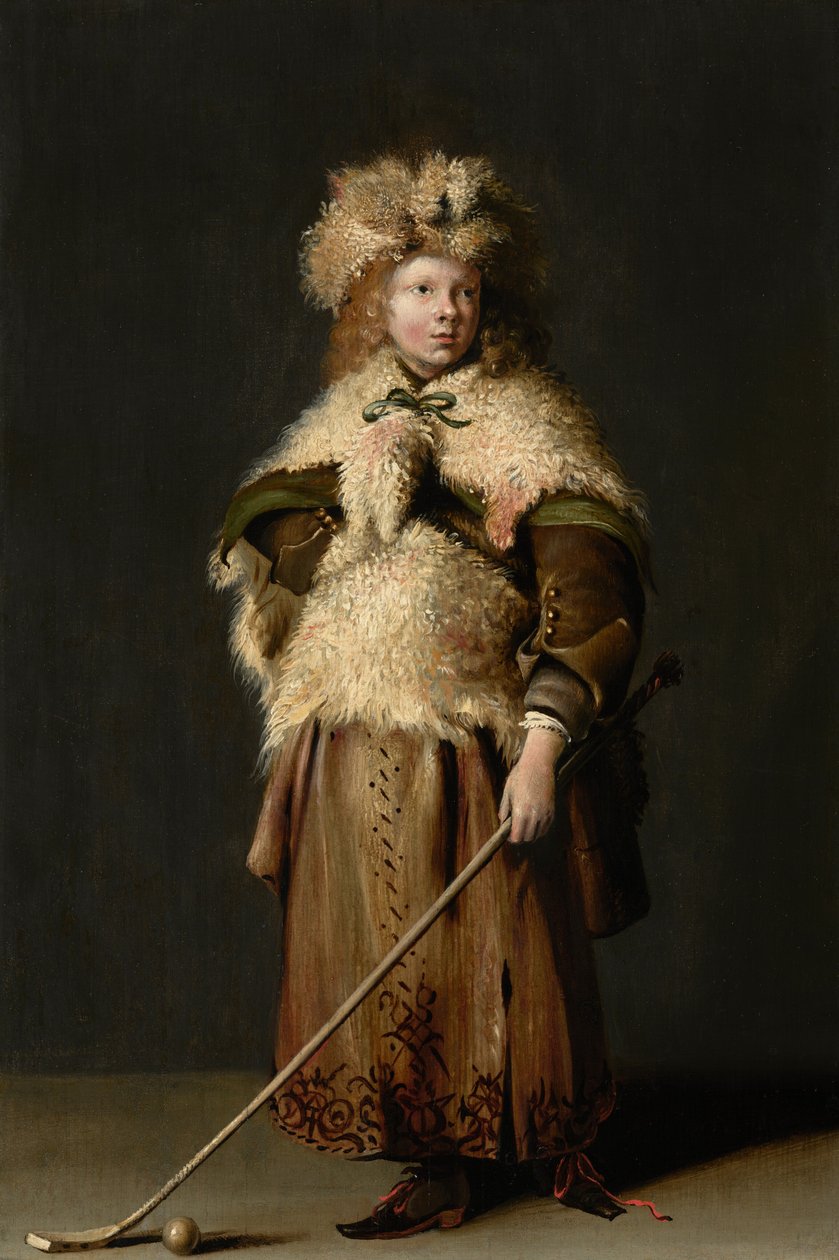 Mozes ter Borch met een kolfstok, ca.1655 (olieverf op paneel) door Capt. Frederick Parr