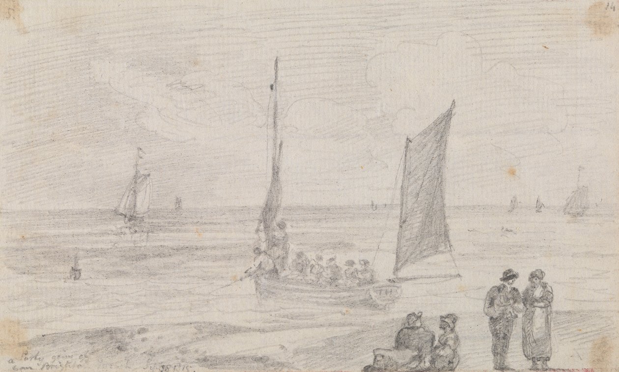 Een gezelschap vertrekt nabij Brighton Beach, 18 september 1815 door Capt. Thomas Hastings
