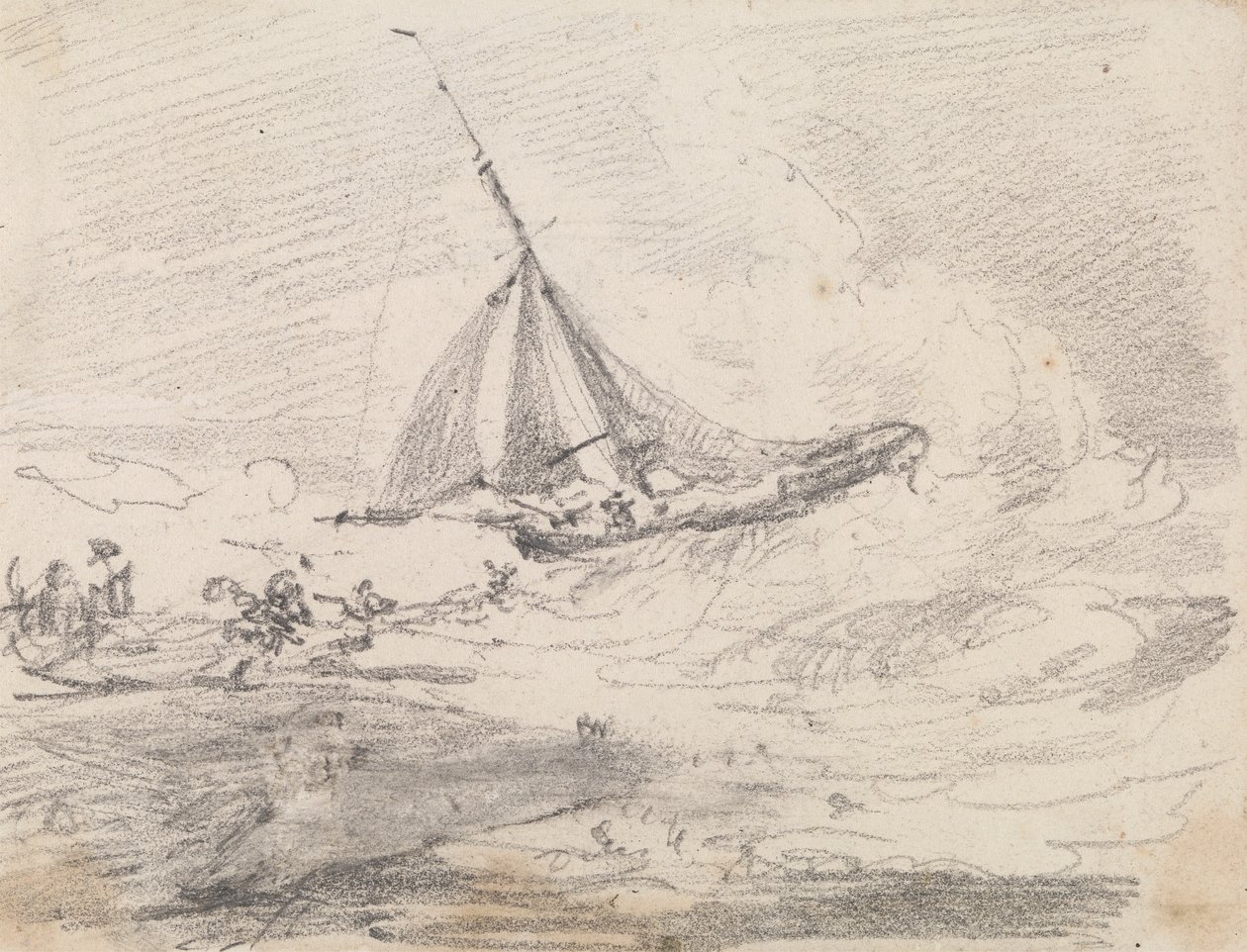 Een zeilschip in ruwe zee, Hastings door Capt. Thomas Hastings