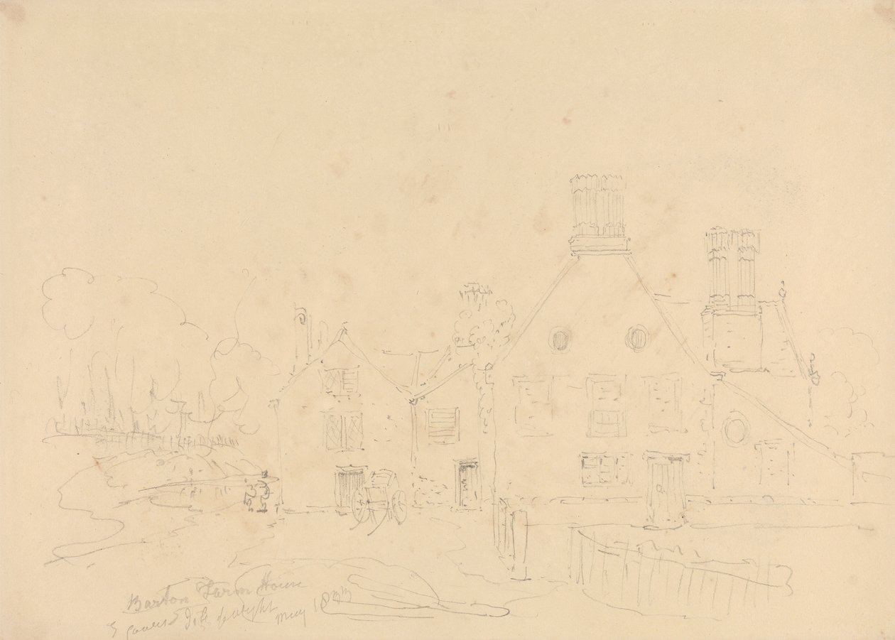 Barton Boerderij, East Cowes, Isle of Wight, mei 1833 door Capt. Thomas Hastings