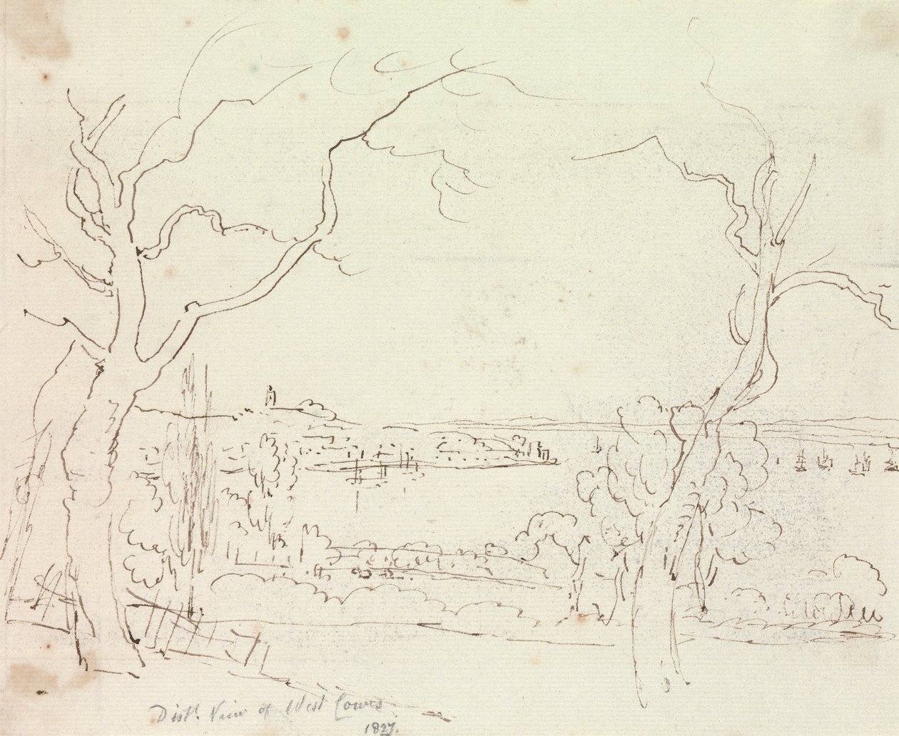 Verre uitzicht op West Cowes, Isle of Wight door Capt. Thomas Hastings