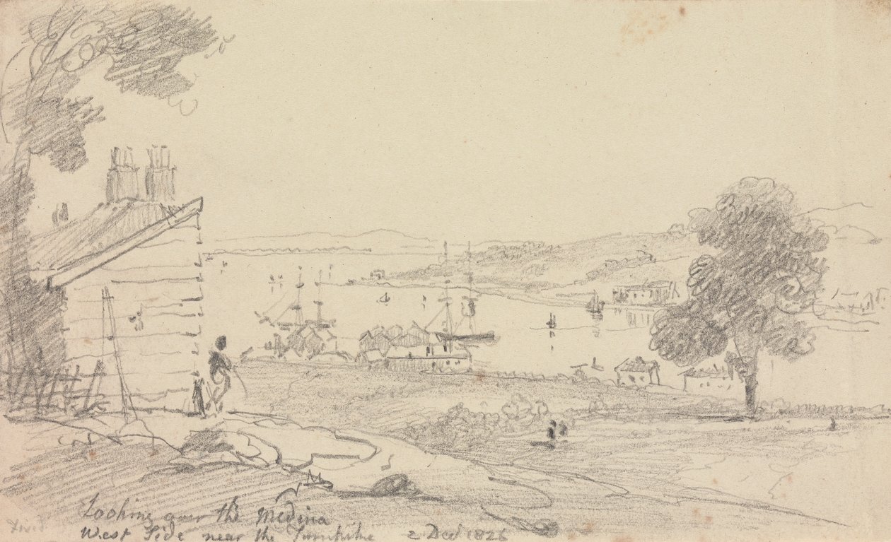 Uitzicht over de Medina, 2 december 1826 door Capt. Thomas Hastings