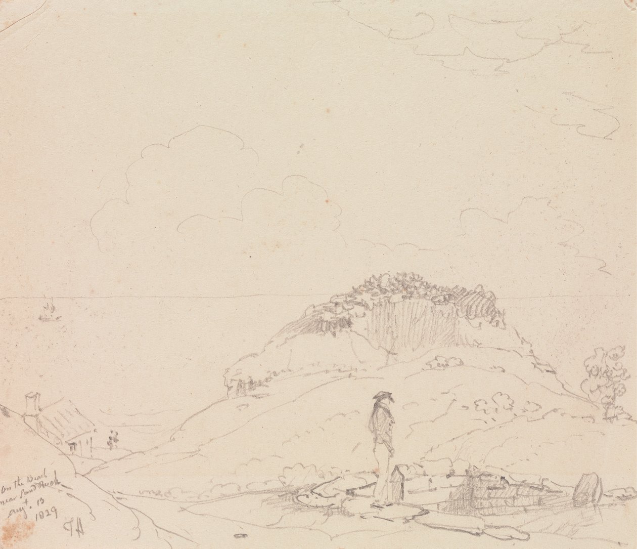 Op het strand bij Sandrock, 13 augustus 1829 door Capt. Thomas Hastings
