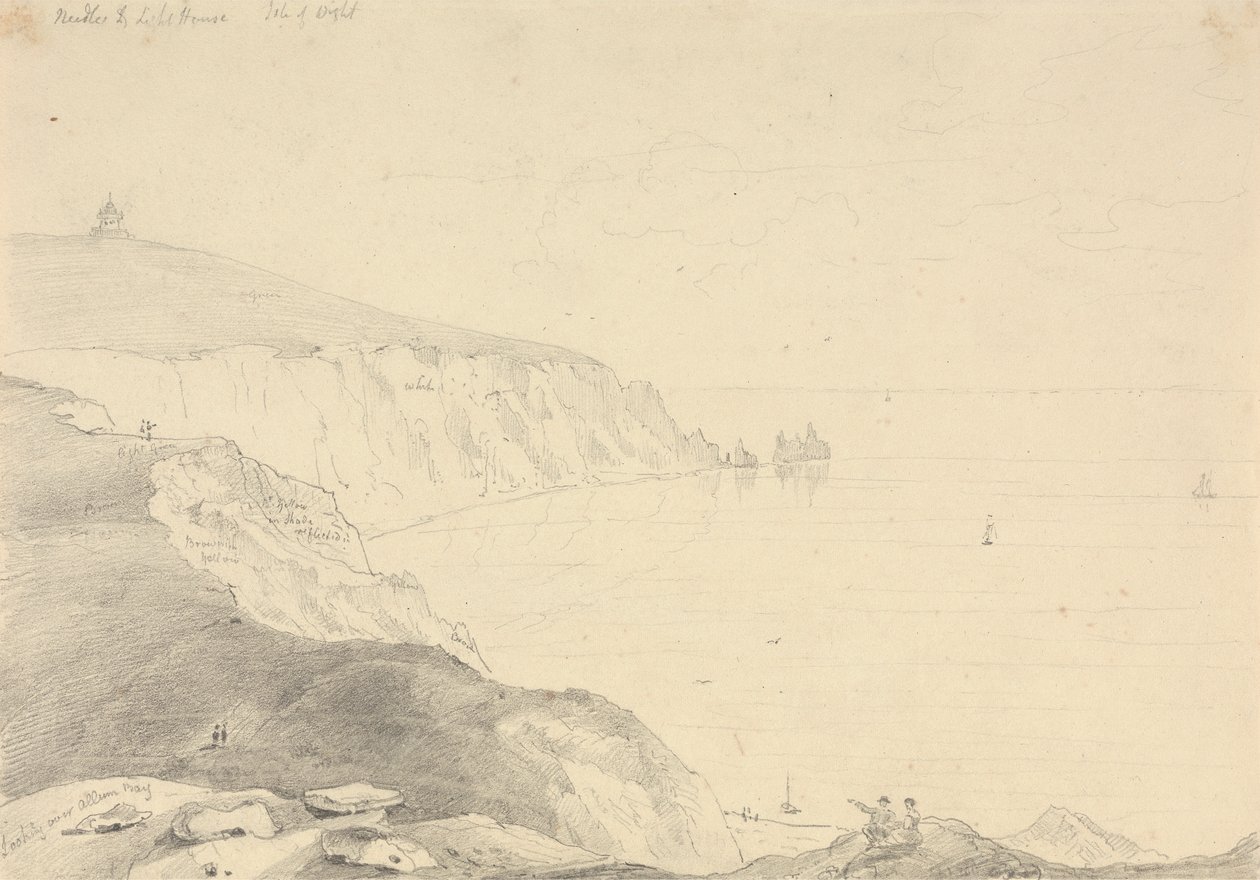 De Needles en Vuurtoren, Isle of Wight door Capt. Thomas Hastings