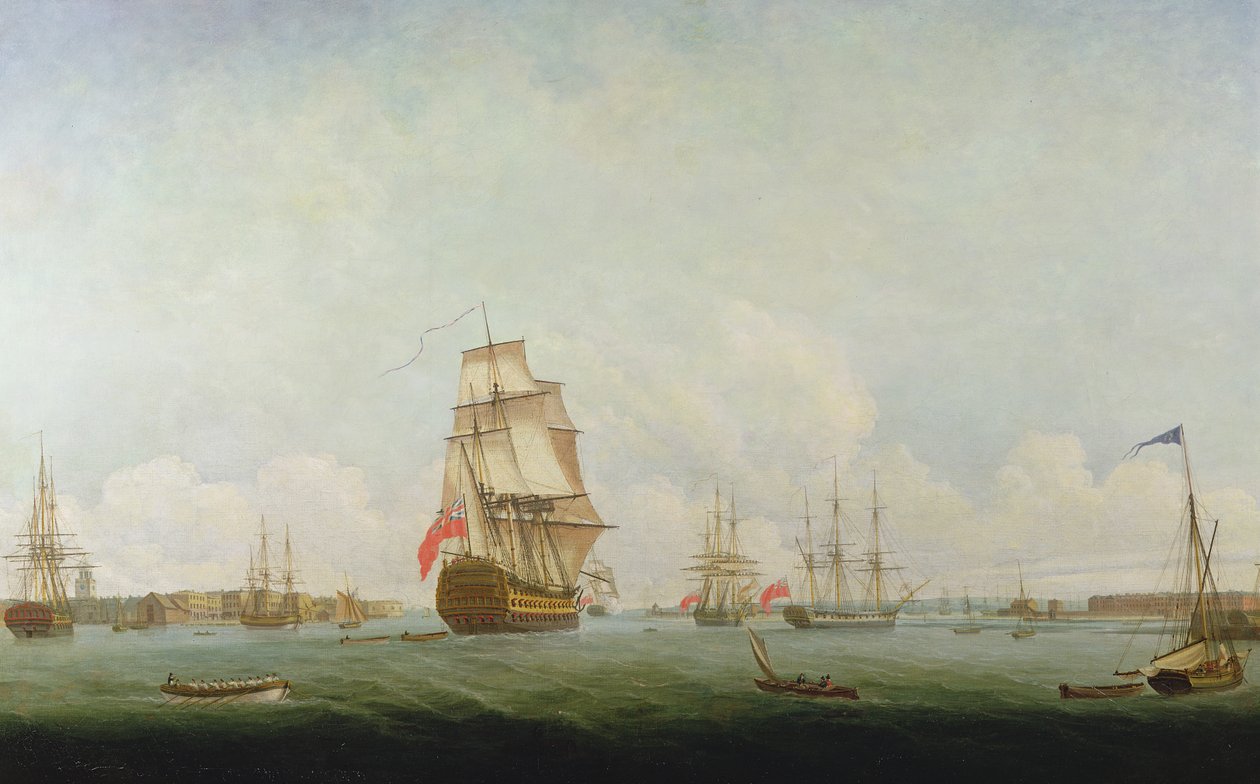 Victory verlaat Portsmouth door Captain William Elliott