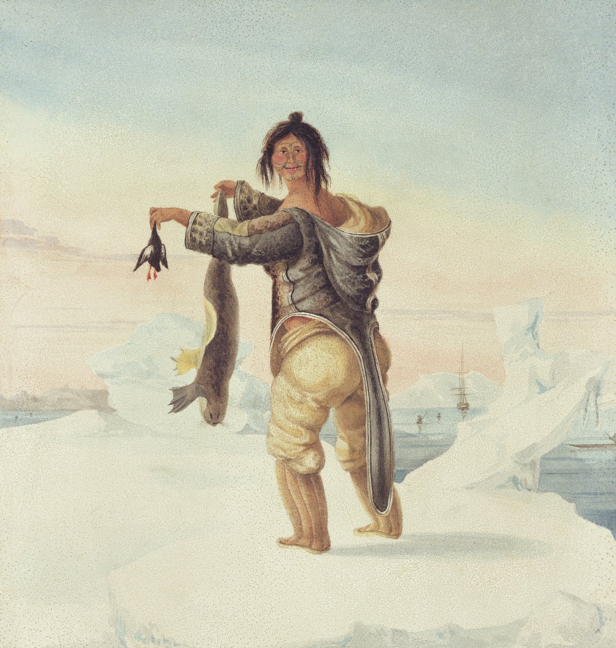 Een Eskimo van de Savage-eilanden, 1821 door Captain George Francis Lyon