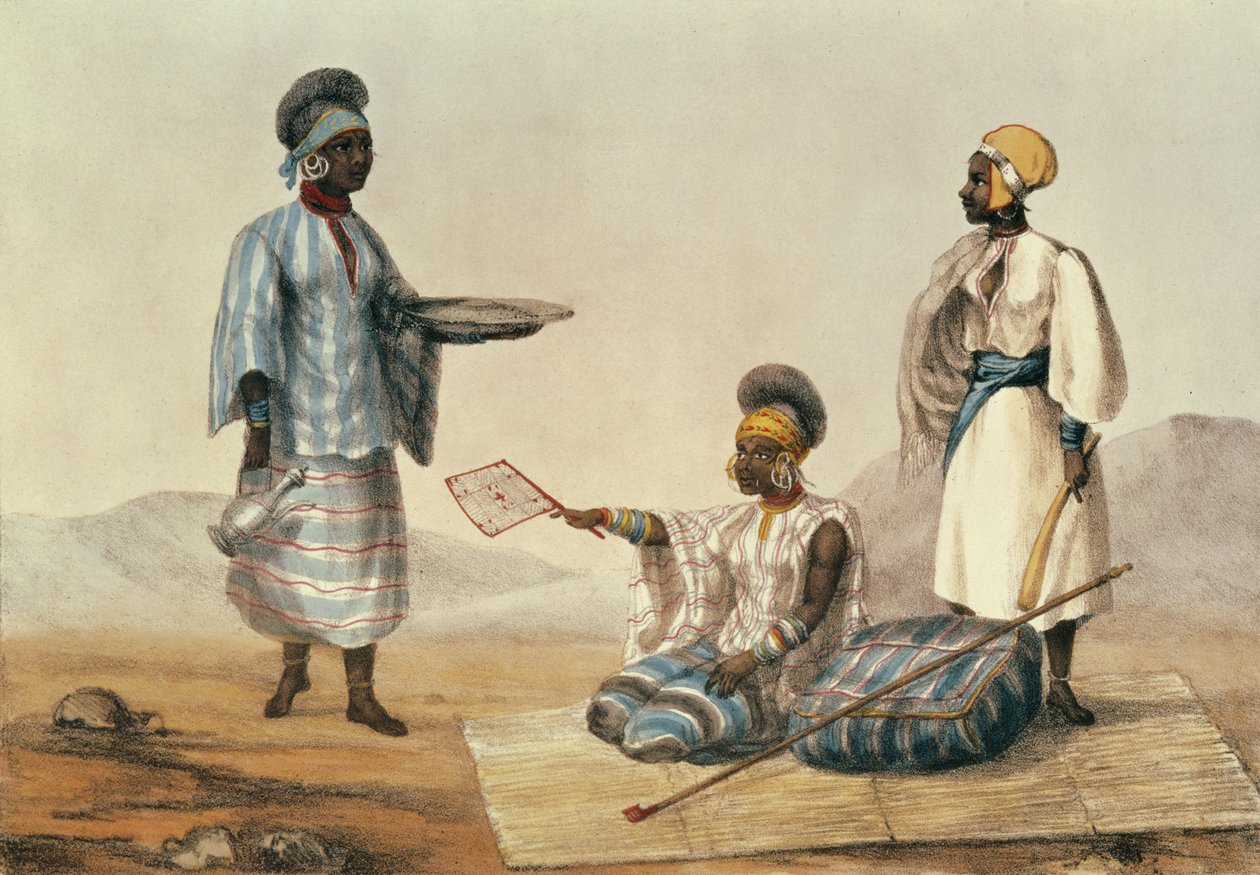 Zwarte mensen van Soedan, plaat uit A Narrative of Travels in Northern Africa gegraveerd door M. Gauci, 1821 door Captain George Francis Lyon