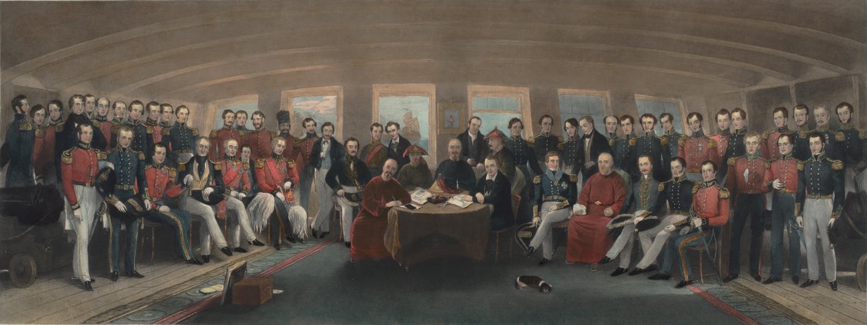 De ondertekening en bezegeling van het Verdrag van Nanking door Captain John Platt
