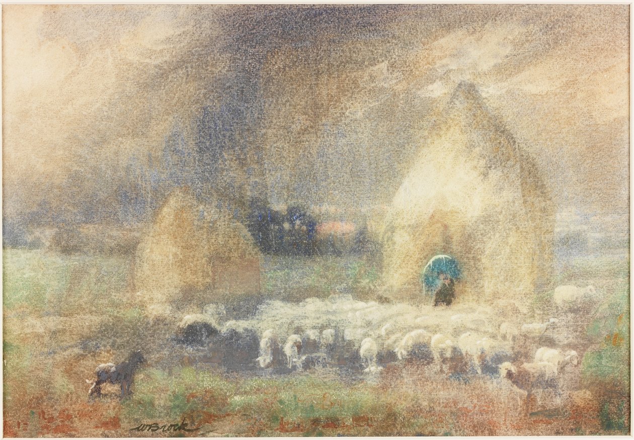 De Storm, Herder Schuilt bij een Hooiberg door Captain William Brock