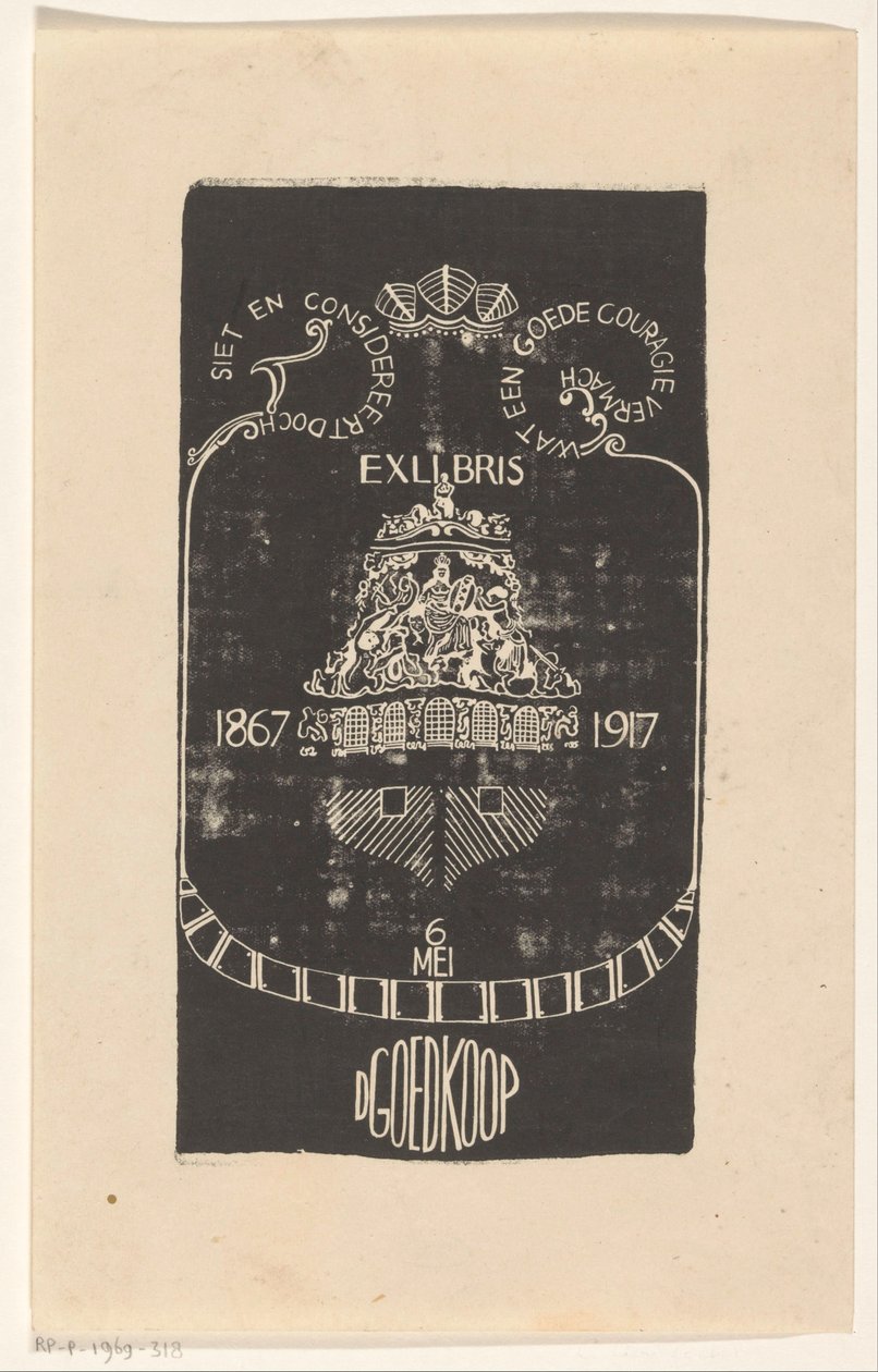 Ex libris van D. Goedkoop door Carel Adolph Lion Cachet
