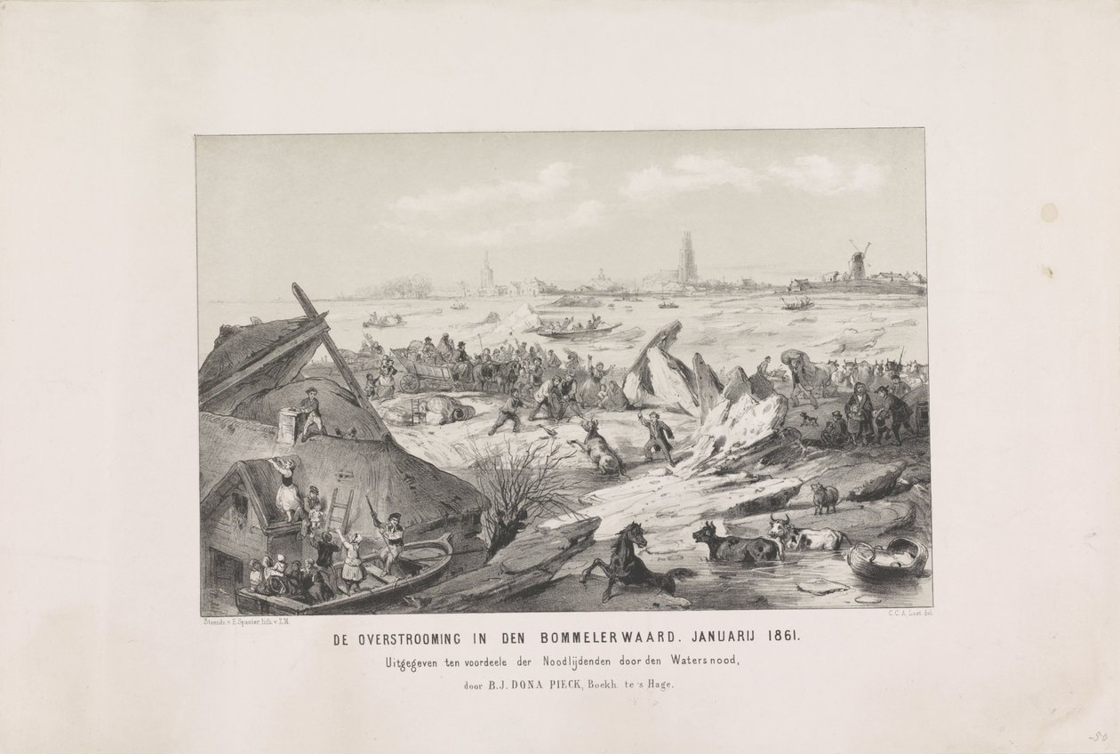 De Overstrooming in den Bommelerwaard. Januarij 1861 door Carel Christiaan Antony Last