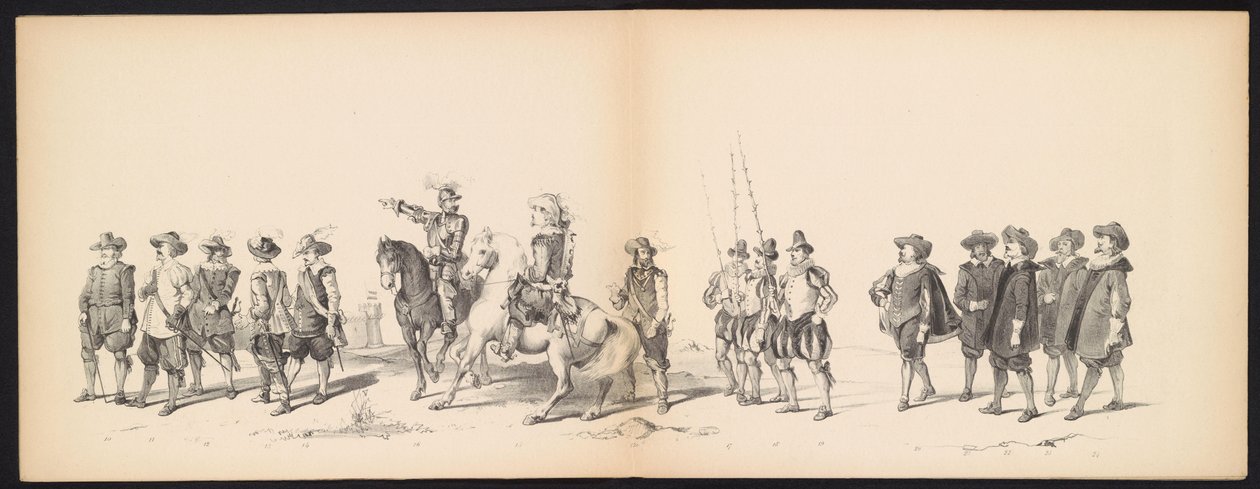 Maskerade van de Leidse studenten, 1850 (plaat 2) door Carel Christiaan Antony Last
