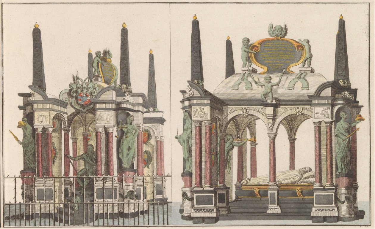 Praalgraf van Willem van Oranje in Delft, ca. 1790 door Carel Frederik Bendorp (I) (possibly)