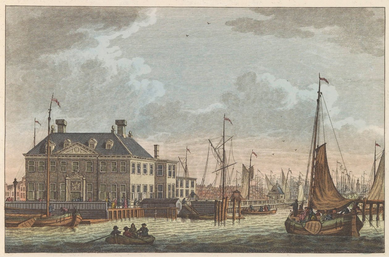 Gezicht op de Nieuwe Stadsherberg, ca. 1790 door Carel Frederik Bendorp (I)