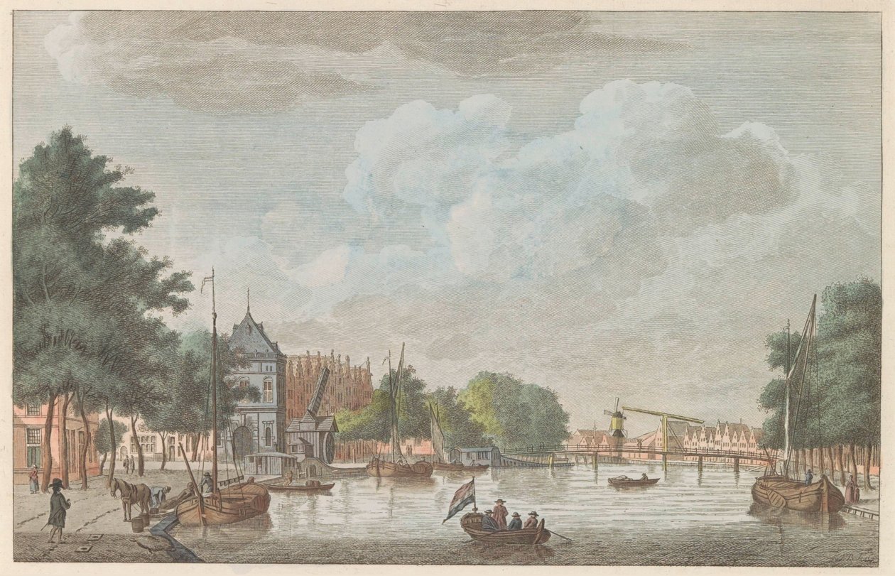 Spaarne te Haarlem, ca. 1790 door Carel Frederik Bendorp (I)