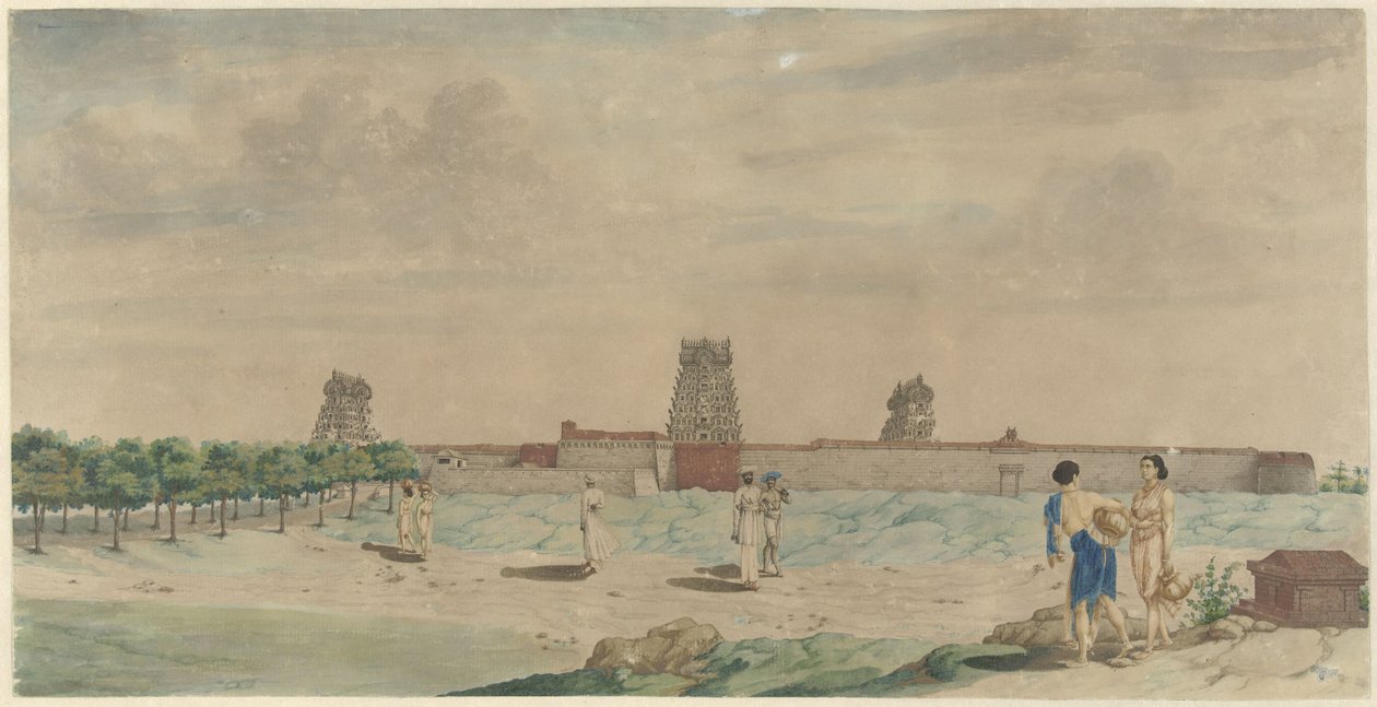 De grote Pagode te Chalembron, India door Carel Frederik Reimer