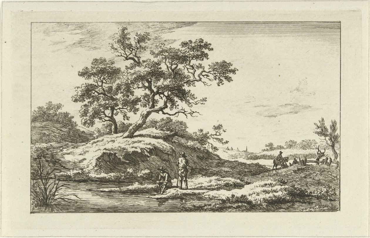 Reizgers aan de waterkant door Carel Lodewijk Hansen