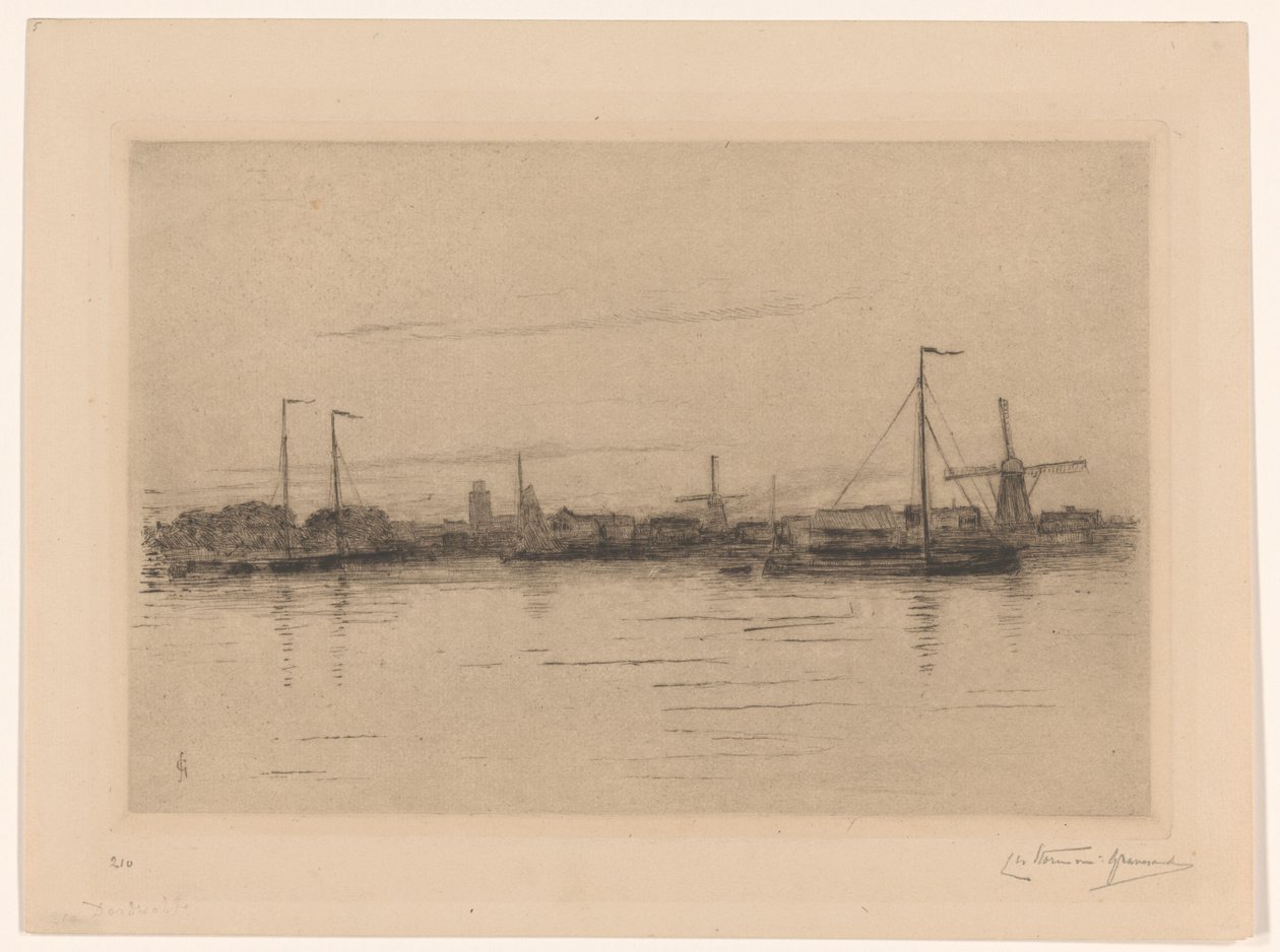 Gezicht op Dordrecht door Carel Nicolaas Storm van 