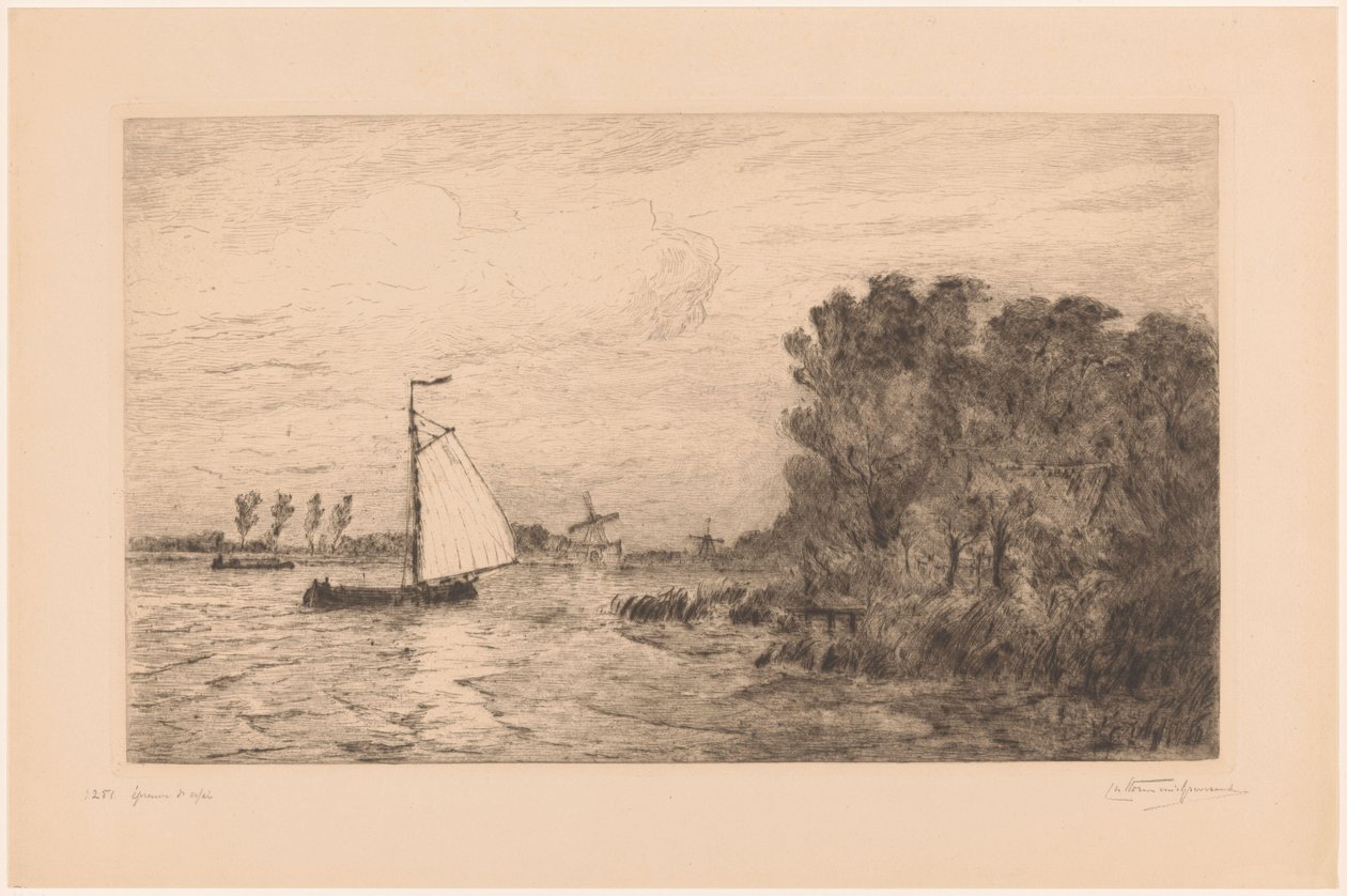 Gezicht op de Vecht bij Weesp door Carel Nicolaas Storm van 