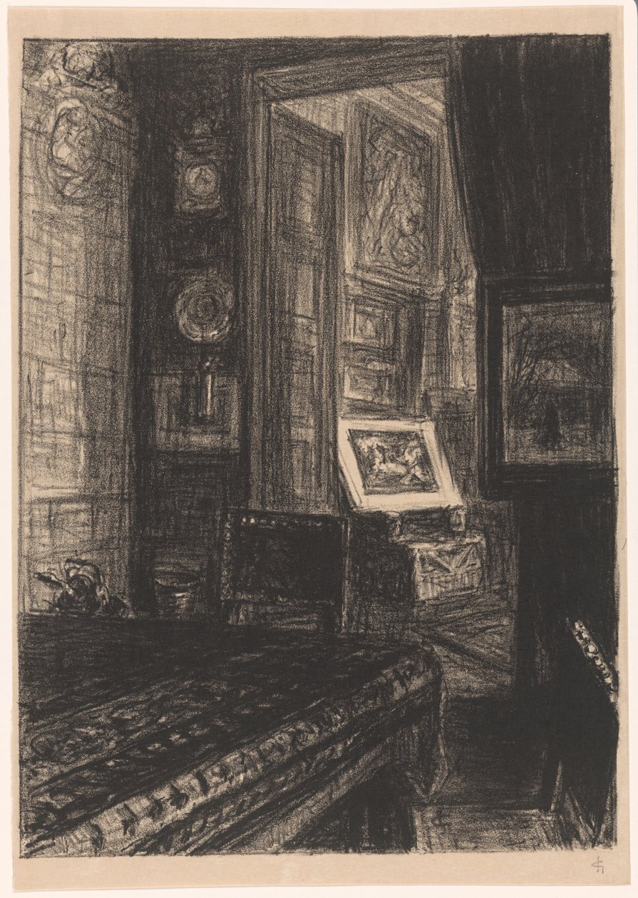 Interieur van een huiskamer door Carel Nicolaas Storm van 