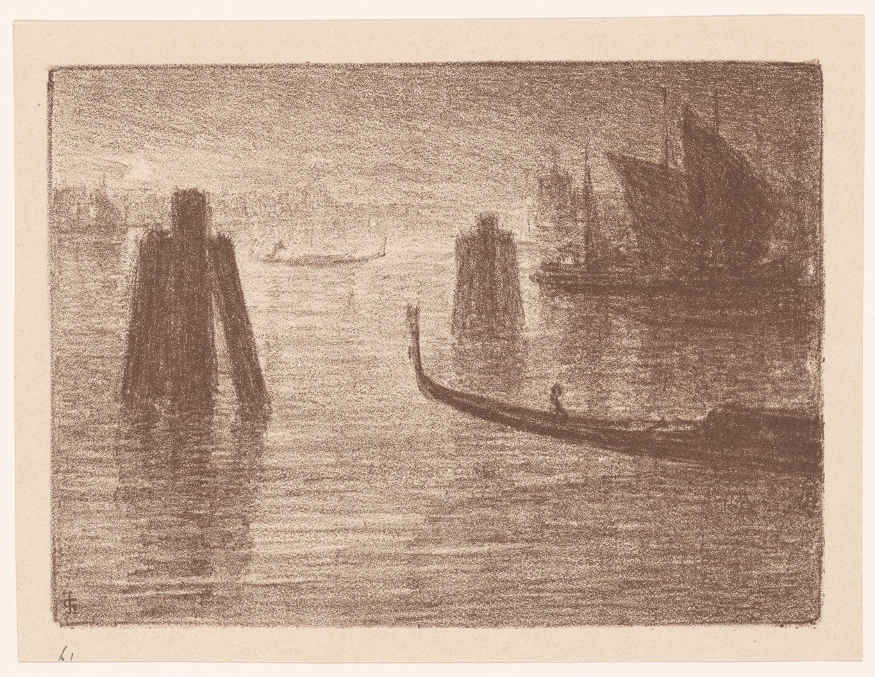 Haven in Venetië door Carel Nicolaas Storm van 