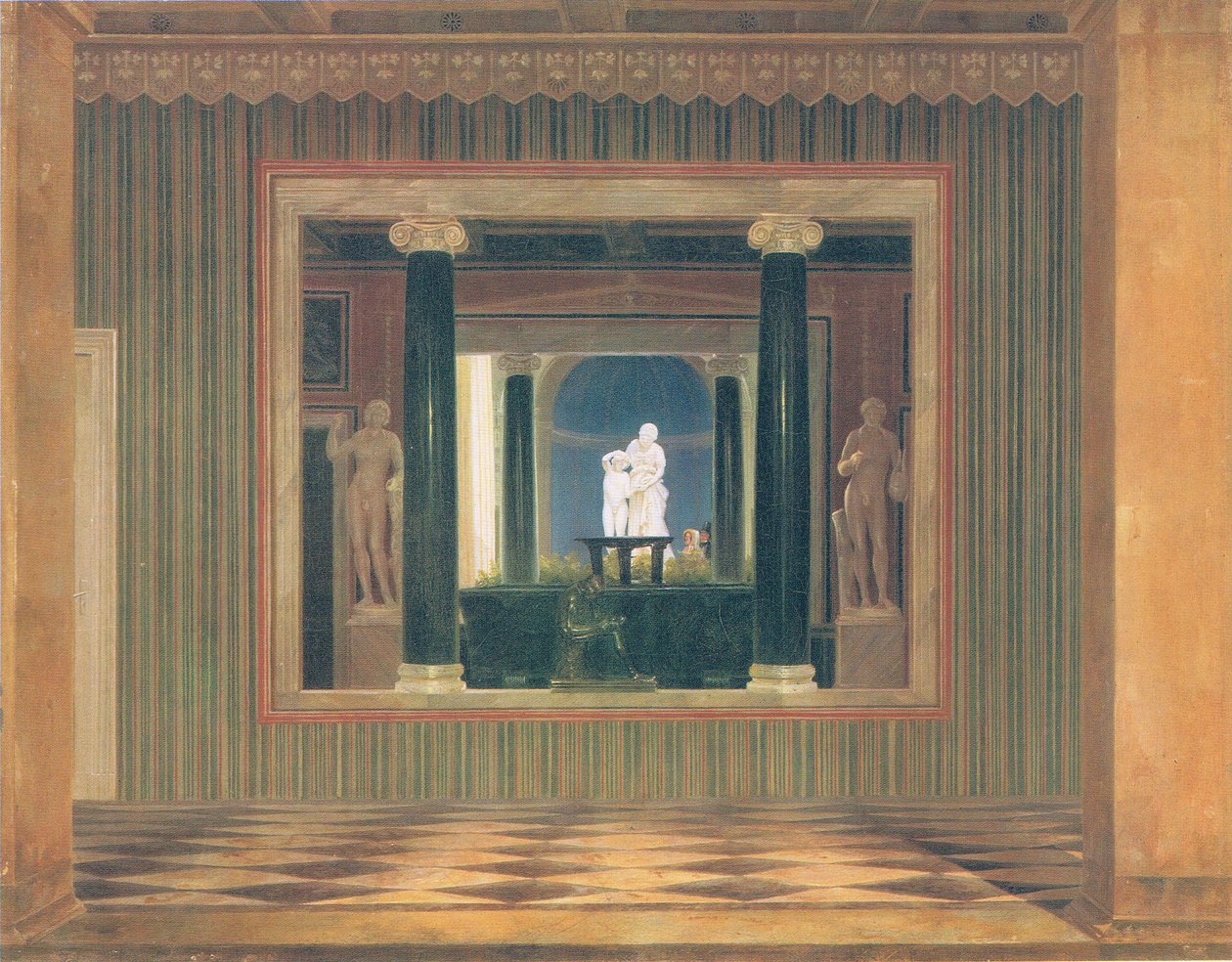 Uitzicht in de thermale bron van het kasteel Charlottenhof door Carl Daniel Freydanck