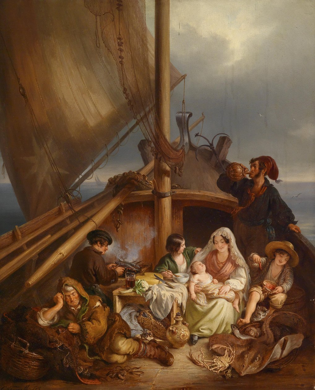 Vissersfamilie door Carl Fruwirth