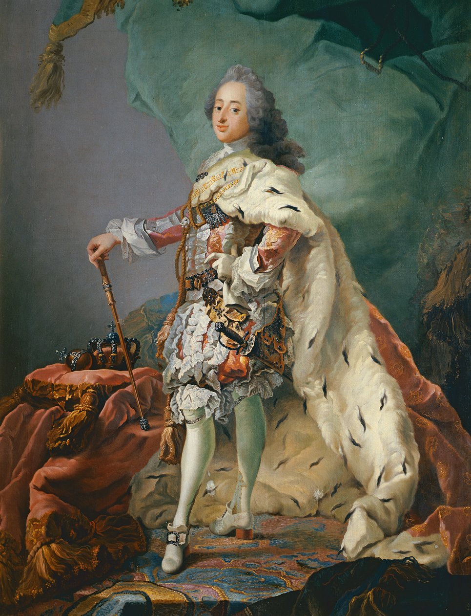 Portret van Frederik V, 1749 door Carl Gustaf Pilo